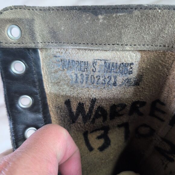 Vtg 1950's 60's US Black Military Cap Toe Combat Boots Sz 10 R KG Vintage - Picture 14 of 16